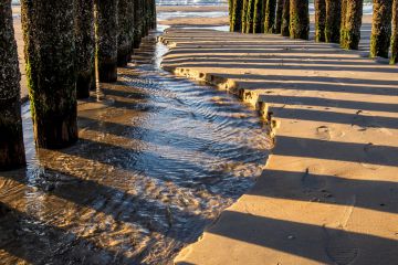 Zonnig paalhoofd op het Domburgse strand (Staand)